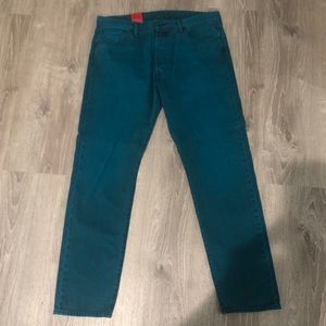 Levi’s 501 Button Fly Teal Jeans.